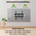 USX MOUNT Full Motion TV Wall Mount for Most 32-70 inch TVs up to 99 lbs, Wall Mount Bracket with Dual Articulating Arms, Swivel, Tilt, Max VESA 400x400mm, TV Mount Fits 12/16 Wood Studs