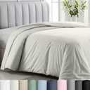 Duvet Cover Twin Size/Twin XL Size Only - Premium 400 Thread Count, Natural 100% Cotton Bed Duvet Cover, Soft Sateen, Button Closure and Corner Ties - Ivory (Pale Tone)