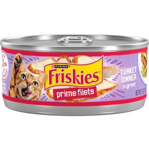 Purina Friskies Prime Filets Turkey Dinner in Wet Cat Food Gravy - (Pack of 24) 5.5 oz. Cans Dec2027