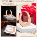 Rtteri 7 Year Anniversary Copper Gifts for Him/her 7th Anniversary Wedding Gift for Couple Lucky 7 Years of Marriage Horseshoe 7th Wedding Copper Gifts with Box for Women Men Couple