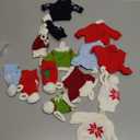 Harrycle 14 Pieces Ugly Sweater Ornaments for Christmas Tree Ugly Sweater Knitting Crochet Christmas Ornaments Party Decoration Snowflake Reindeer Mini Hats Knit Hanging Sign for DIY Holiday Xmas