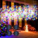 Solar Christmas Lights Outdoor Solar Firework Lights, Solar Powered Outdoor Waterproof Hanging Light, Landscape Starburst Light for Patio Yard Christmas Decor(4 Pack-Multicolored)