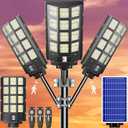 3-Pack Solar Parking Lot Light - 8000W Solar Street Light 360000LM Dusk to Dawn Street Lights Solar Powered, IP67 Waterproof Solar Wide Angle Lamp with Motion Sensor for Yard, Road