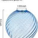 3-Pack Blue Ripple Glass Globe Cover for Ceiling Fixture Replacement, E26 Base 1-5/8 Inch Fitter, Globe Cover for Ceiling Wall Fixtures Lamp Posts or Streetlights, 5.9 inches