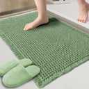 ZALL Waffle Bath Mat,Super Absorbent Non Slip Bathroom Rug,Sage Green 18x30inch,Machine Washable Ultra Soft Floor Mats (18x30inch)