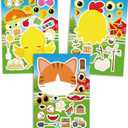 48 Pcs Farm Animal Stickers for Kids - face Sticker with Chicken, Pig, Cow, Sheep, Rabbit, Dog, Cat - Make a Fun Farm Themed face Sticker for Toddlers, Scrapbooking, DIY CraftsBack To School Gifts
