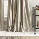 DKNY Modern Knotted Velvet Lined Window Curtains for Living Room or Bedroom - 50" x 96" - Set of 2 Matching Curtain Panels - Champagne Beige