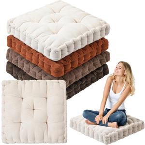 Jerify Floor Pillow Cushions Large Round Square Large Meditation Floor Pillow for Classroom Adult Meditation Picnic Party Seating Learning Daycare School(Square,Mixed Colors,4 Pcs)