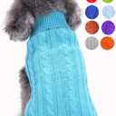 Warm Classic Turtleneck Winter Dog & Cat Sweater - Small - Cute Christmas Sweater for Girls & Boys (Blue)