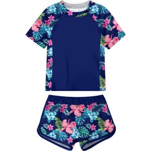 ADUKIDE Girls Rash Guard Swimsuit 2-Piece Bathing Suit UPF 50+ Summer Beach Swimwear Size 7-16T (11-12 Years, Floral Blue) ADUKIDE Girls Rash Guard Swimsuit 2-Piece Bathing Suit UPF 50+ Summer Beach Swimwear Size 7-16T (11-12 Years, Floral Blue)