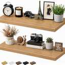 RICHER HOUSE 12 Inch Deep Floating Shelves, 36 Inch Long Wall Shelf, Oak