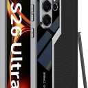 Leather Case for Samsung Galaxy S26 Ultra, Ultra Thin Sports Car Design, Luxury Electroplate Leather with Silicone TPU Protective Shockproof Cover for Samsung Galaxy S26 Ultra (Black)