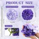 Yunsailing 100 Pcs Artificial Hydrangea Flowers Hydrangea Flower Heads with Stems Silk Faux Flowers for Wedding Centerpiece Fake Bouquet Home Indoor Garden Party Decoration (Dark Light Purple)