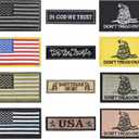 2 x 12PCS American Flag Patches Bundle, Tactical Morale Patches Full Embroidery Loop and Hook Fasten Patches Set for Caps, Bags, Backpacks, Harness, Vest, Military Uniforms,Tactical Gears Etc