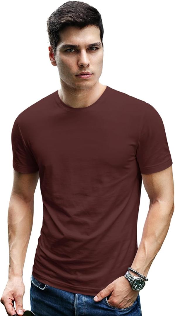 Men's Short Sleeve Crew Neck T-Shirt, S - 3XL with Modern Cut (XXXL)