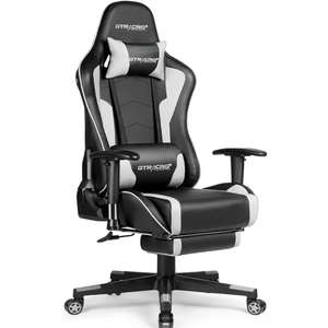 Gaming Chair with Footrest Speakers Video Game Chair Bluetooth Music Heavy Duty Ergonomic Computer Office Desk Chair