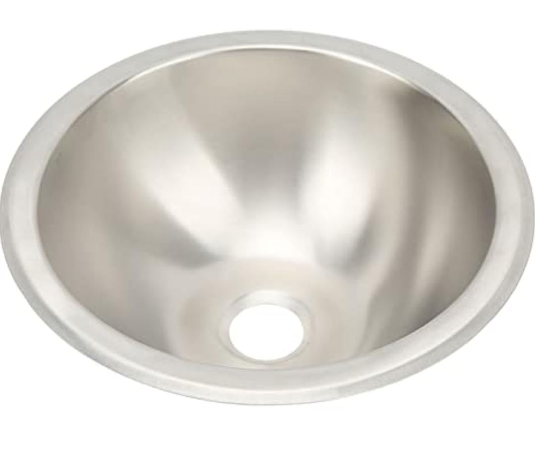 Single RV Kitchen Sink, 10in Round Stainless Steel Sink, Stainless Steel Sink for RV Sink, Sink Single Bowl Sink Bowl Basin Bar Sink for Kitchen, Workstation, Outdoor