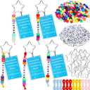 Landical 12 Set End of Year Keychain Gift Teachers are Like Stars Key Chain Making Kit DIY Crafts Inspirational Letter Beads with We are Always Here for You Acrylic Key Ring Accessories Party Favors