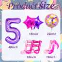 2 x 9Pcs Kpop Birthday Decorations - Kpop Music Balloons Hot Pink Music Note Balloons - 40 Inch Purple Number 5 Balloon for Disco Party Decor - K pop Music Themed Birthday Party Decorations