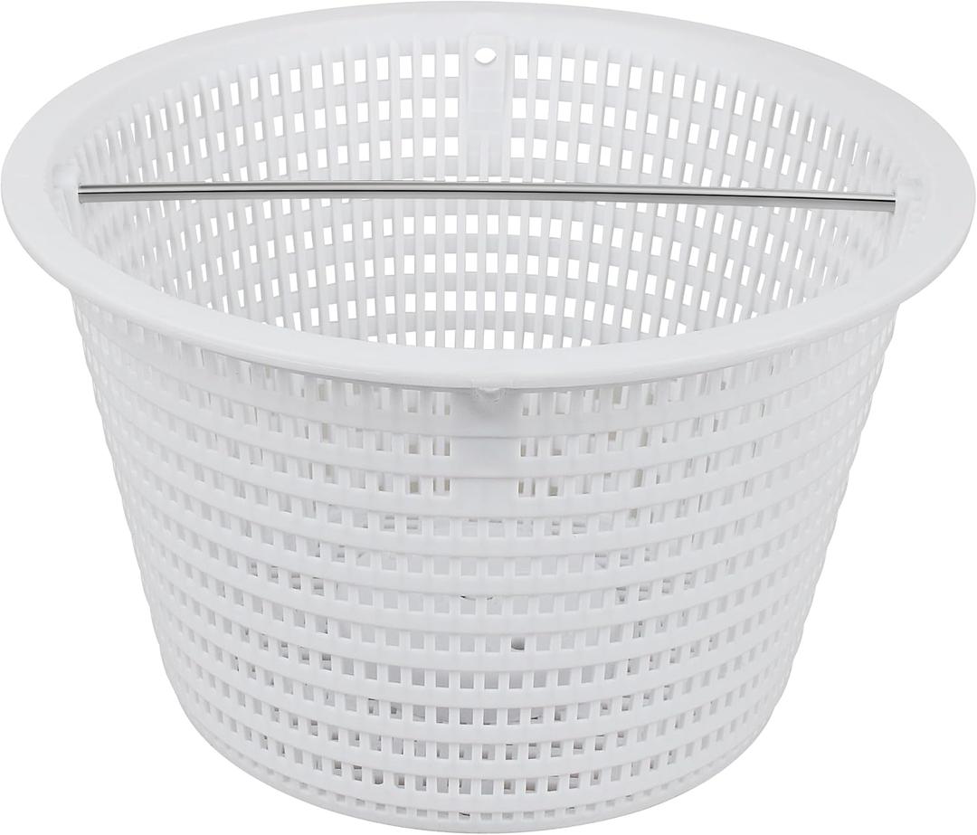 8" Swimming Pool Skimmer Basket Replacement for Pentair 08650-0007 08650-0007Z Sta-Rite U-3 | Durable Inground Pool Skimmer Basket with Stainless Steel Handle, White