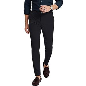 GINGTTO. Mens Dress Pants Slim Fit Stretch Fashion Plaid Pant Skinny Leg Black 33W. 32L