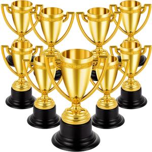 Mini Trophies Bulk for Kids, 9Pcs Plastic Gold Small Trophy Cups, Golden Award Trophy Cups for Classroom School Rewards, Sports Tournament Winning Prizes Party Favor