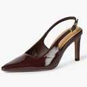 Amazon Essentials Women's Pointed Toe Slingback Heels with Ankle Strap, US 8.5