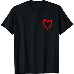 Red Heart Funny Cute Design for Men and Women T-Shirt, X