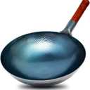 Traditional Hand Hammered Carbon Steel Pow Wok with Wooden and Steel Helper Handle, 14-Inch Round Bottom, Authentic Chinese Stir-Fry Pan,adapted to Gas Stoves(32cm no ear)