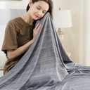 OIGAE Cooling Blanket for Hot Sleepers - Soft & Lightweight Summer Cold Blanket for Night Sweats | Perfect for Bed, Couch, Sofa (Grey, Twin 60" x 80")