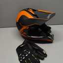 SPARK ATV & Dirt Bike Helmet for Adults - DOT Certified Motocross Helmet withQuick Release, Lightweight Off-Road Design for Motocross & Trail Riding (Matte Orange Voyager, Large)