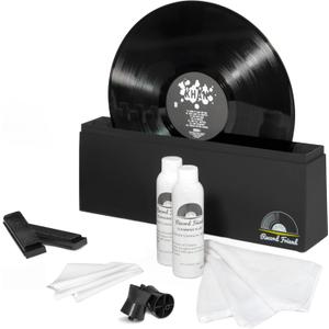 Big Fudge Vinyl Record Cleaner Kit - incl. Record Cleaning Machine, Washer Fluid & Microfiber Cloth - LP Spinner Machine for Multi-Sized Records - Professional Record Cleaning Kit