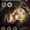 FRIZCOL 12000mAh 8 Inch Portable Clip On Fan Rechargeable, Battery Operated Desk Fan, Camping Fans with lights and Remote, USB Fans Sturdy Clamp for Golf Cart Desk Office Stroller Bedroom Tent (BLACK)