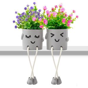 2 Packs Cute Fake Plants, Artificial Potted Plants for Table Desk Home Bedroom Bathroom Office Shelf Office Wall Room Farmhouse Decor Artificial Plants
