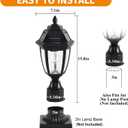 Solar Post Lights 2 Pack, Motion Sensor Post Lantern Without Pier Mount Base, Waterproof Solar Powered Pole Light Fixture for Patio Yard Garden
