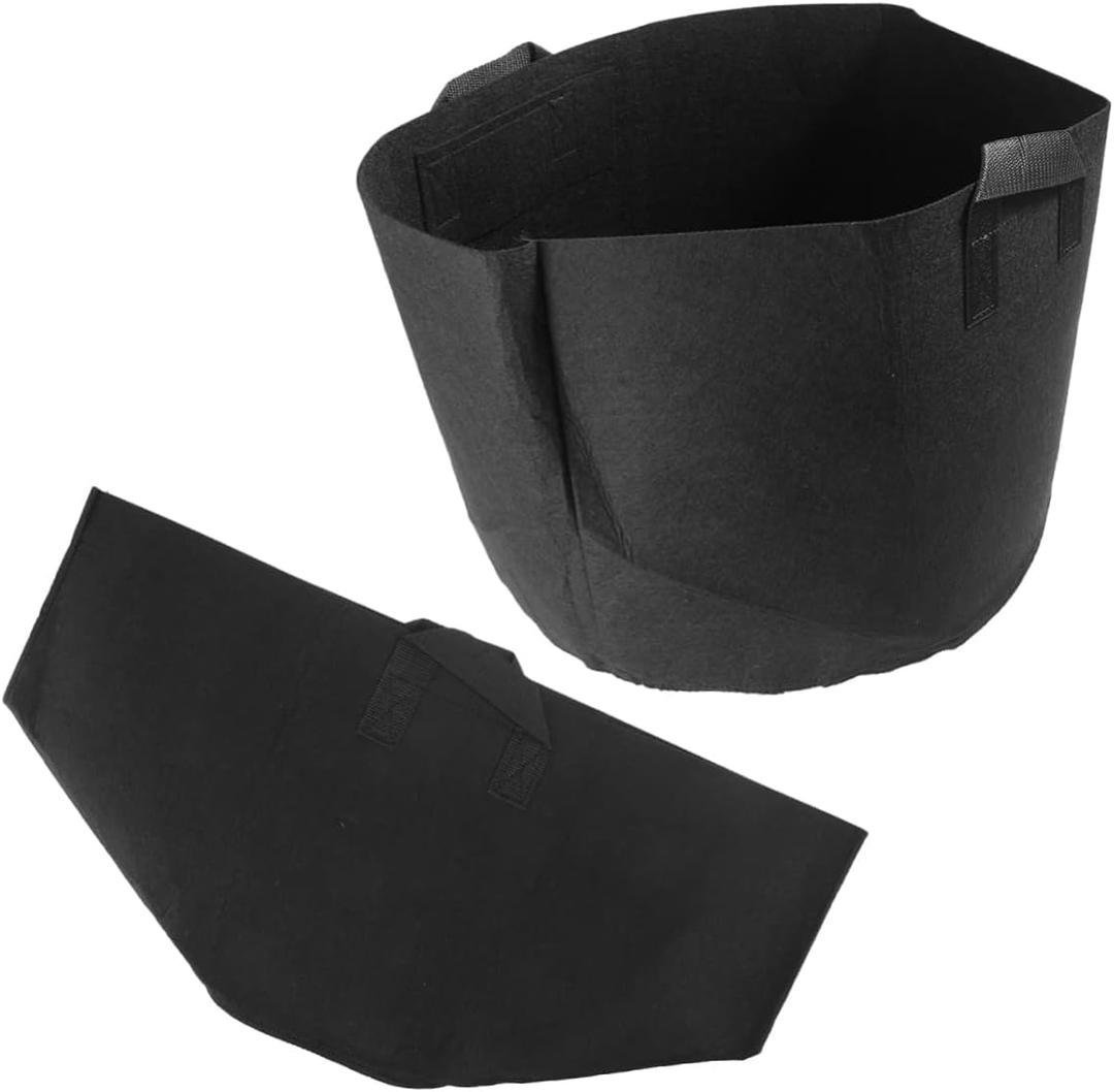 Mipcase Non Woven Plant Bags 10 Gallon Aeration Pot with Strap Handles for Planting and Root Health (Size 4, Black)