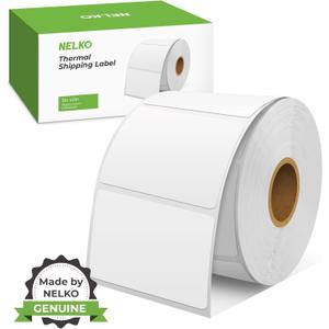 Nelko Genuine 3" x 2" Direct Thermal Label, Self-Adhesive Barcode Labels Compatible with Nelko PL70E Label Printers, No BPA & BPS, 1000 Labels (Commercial Grade)