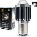 YSY 1pcs H6 BA20D LED Motorcycle Headlight Bulbs Hi Lo beam Motorbike 6000K White Scooter ATV Accessories Condensing Len Fog Lights (BA20D, white)