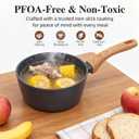 3-Piece Nonstick Cookware Set,10.25 Inch Frying Pan + 1.43QT & 2.2QT Saucepots with Lids, PFAS PFOA Free Non-Toxic Coating, Heavy Bottom Even Heat, Induction Compatible, Dishwasher Safe Black