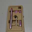Panasonic Womens Facial Hair Remover and Eyebrow Trimmer with Pivoting Head, Includes 2 Gentle Blades for Brow and Face and 2 Eyebrow Trim Attachments, Battery-Operated  ES2113PC (5 Piece Set, Pink)