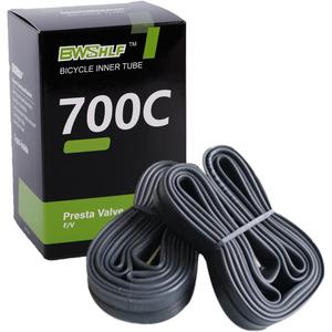 BWSHLF Road Bike Inner Tube 700x25-32/18-25/35-45 Bicycle Replacement Butyl Inner Tube with 48/60mm Presta Valve for Road Bikes (2 Pack)