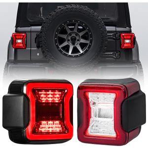 Clear Lens LED Tail Lights Compatible with Jeep Wrangler JL 2018-2026, Pair