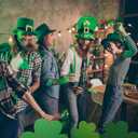 Jetec 3 Pcs 18-27'' St. Patrick's Day Green Shamrocks Stand up Cardboard Cutout Life Size St. Patrick's Day Irish Theme Party Decorations Backdrop Photo Prop Shamrock Gold Pot Coin Stand up Cutout