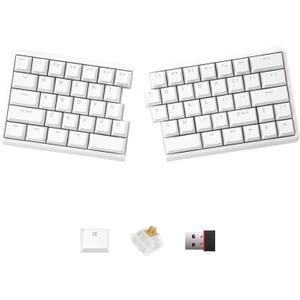 Lite: Wireless Ergonomic Split Mechanical Keyboard Hot Swappable, Compact 60% Layout, PBT Keycaps Programmable for Mac & Windows(Tactile,New Standard Version)
