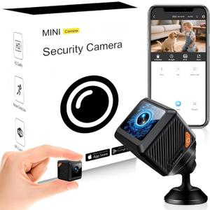 Mini Hidden Camera, Wireless WiFi/No WiFi Nanny Cam Security with Strong Adsorption, Motion Detection, Night Vision, 1080P HD, Cloud & SD Storage, App Control for Home Baby Pet Office