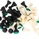 Dioche Plastic Chess Pieces Only, 32 Pieces Chess Pieces, International Chess Set Complete Chess Set for Chessboard, Replacement of Missing Pieces (M)