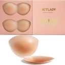 3 x ATTLADY Nipple Covers No Show 4 Pairs- Reusable Adhesive Silicone Sticky Triangle Nipple Pasties for Women (Pink)