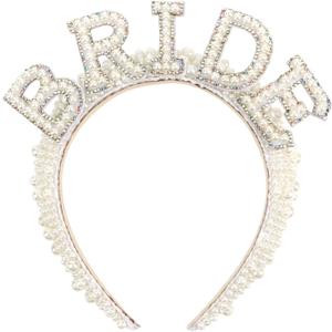 Casoty Pearl Bride Headband Material, One Size Fit All, Wide Applications, Women's Hairband, Bridal Shower, Wedding, Engagement Parties Gift Casoty Pearl Bride Headband Material, One Size Fit All, Wide Applications, Women's Hairband, Bridal Shower, Wedding, Engagement Parties Gift