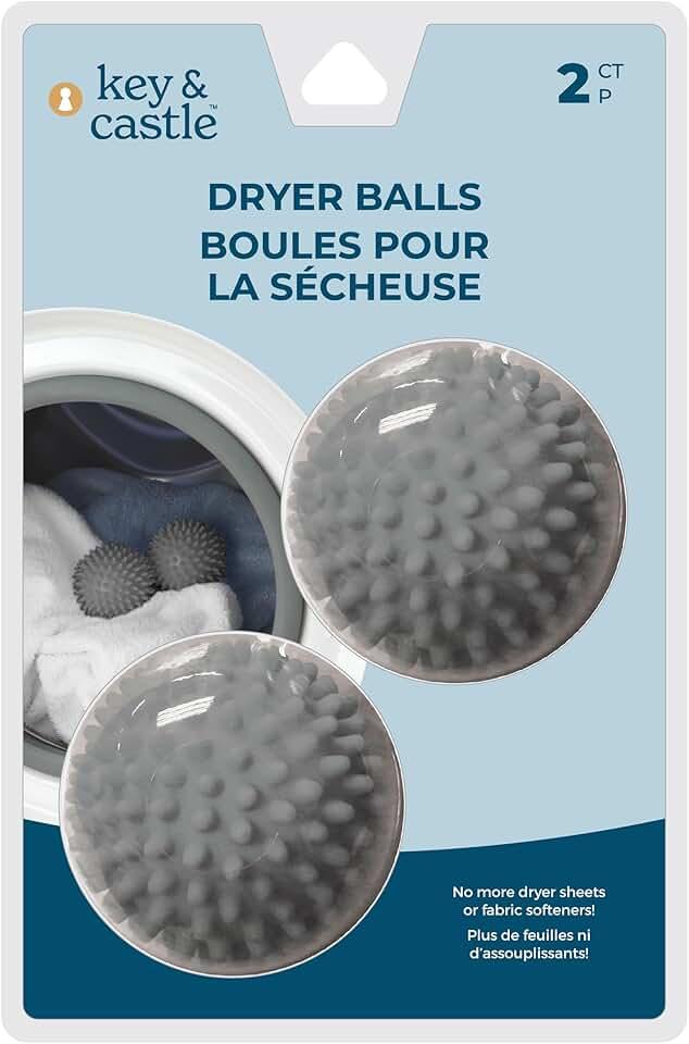 Jacent Dryer Balls, 2 Count, Gray, Reduces Static and Wrinkles