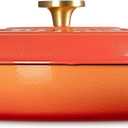 Le Creuset Enameled Cast Iron Signature Braiser 3.5 qt., Flamme Doree with Crucible Knob